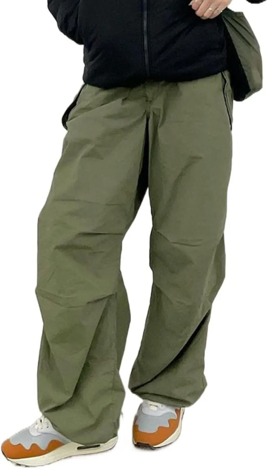 Y2K Harajuku Straight Wide Leg Cargo Pants Vintage Pockets Trousers Black Sweatpants Punk Baggy Pants 90s Girls
