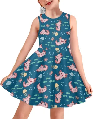 YEXIATODO Sleeveless Dress Casual Sundress for Girls 3-16 Years