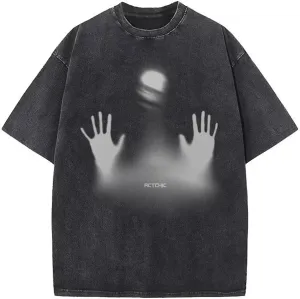 Yimoon Mens Oversized Graphic Tees Cotton Vintage Baggy T-Shirts Casual Loose Short Sleeve Unisex Washed Tops